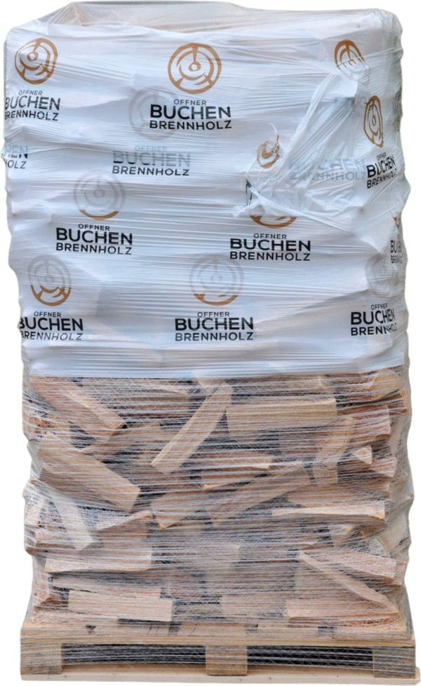 Buche Premium mit Rinde - 50 cm - Palette